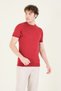 Men's Crew Neck Mercerized T-Shirt Burgundy - 2