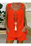 V-Neck Bird Eye Detailed Blouse and Short Aerobin Set - Zero Sleeve - 3