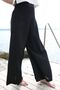 Women's 100% Cotton Palazzo Black Yoga Pants - 4