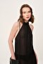 Meat Iconic Design Black Back Low-cut Chiffon Dress - 4