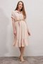 Women's Skirt Flounce Straw Belt Dress Beige - 4