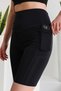 Women's High Waisted and Firming Double Pocket Biker Shorts Short Sports Navy Blue Leggings - 6
