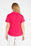 Women's Short Sleeve Wrinkled Shirt Fuchsia - 5