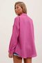 Women's Single Pocket Oversize Shirt Fuchsia - 5