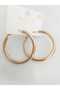 Steel Hoop Gold Earrings - 2