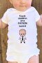 Organic 100% Cotton - Boss Patterned Baby Bodysuit, Short Sleeve and I Can Be Badi 5206