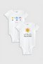 Organic 100% Cotton Mom & Dad Mother Father 2-Piece Baby Bodysuit Set Badi Snap Fastener Bodysuit Double Pack 5095-5542