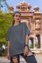 Women's Crew Neck Oversize T-Shirt Cotton Basic T-Shirt (Comfortable Fit) - 4