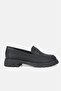 Women's Black Genuine Natural Leather Loafer Shoes, Number 36-41 - 2