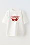 Unisex Cherry Design Printed Cotton White Oversize T-Shirt