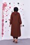 Hooded Long Hijab Tunic with Front Pocket and Snap Buttons - 6