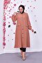 Hooded Long Hijab Tunic with Front Pocket and Snap Buttons