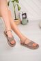 Women's Mink Cross-Strapped Hakat String Straw Sandals - 2
