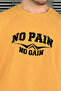 Men's No Pain No Gain Printed Mustard Oversized Crew Neck Corded Fabric Fabric Sports t-shirt - 2