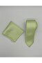 Limited Edition Light Pistachio Green Satin Hand-Stitched Tie & Handkerchief - 5