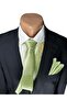 Limited Edition Light Pistachio Green Satin Hand-Stitched Tie & Handkerchief - 2