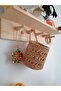 Paper Rope Knitted Hanging Basket, Wicker Handmade Knitted Hanging Basket, Hanging Organizer - 2