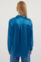 3964 Lightweight Draped Satin Shirt - Petrol - 5