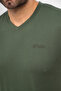 Men's Khaki V-Neck T-Shirt Cotton Short Sleeve Basic Casual T-Shirt - 4