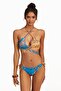 Shawl Patterned Cross Tie Triangle Bikini - 4
