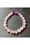 Natural Stone Pink Quartz and Amethyst Women's Bracelet - for Love, Love and Positivity - 2