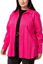 Plus Size Gabardine Fuchsia Jacket Shirt with Pocket Detail - 4