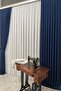 Linen Background Curtain 1 Piece Single Wing 1 X 2.5 Pleat Navy Blue Color Renso - 2