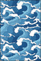 Derya Sea Wavy Pattern Woven Base Carpet and Washable Carpet Miravip10483