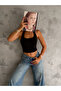 Black Diver Fabric - Halter Crop Blouse - 4