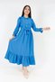 Girl's Long Dress Aerobin Linen Fabric Long Dress Suitable for Hijab - 3