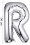 Foil Balloon Letter R Helium Balloon 100 cm Silver Color - Letter R Balloon - Letter Foil Balloon - Letter R Balloon
