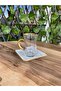 Marble Pattern White Square Handled Tea Set - 2