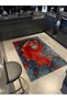 Blue Red Themed Abstract Abstract Patterned Creative Modern Decorative Carpet 5199 - 3