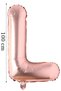Foil Balloon Letter L Helium Balloon 100 cm Rose Color - L Letter Balloon - Letter Foil Balloon - L Letter Balloon