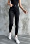 Women's Slim-Leg Shaping Stretch Fabric Black Trousers