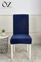 Chair Cover, Coverlet, Velvet Fabric, Dark Blue Color, 1 Piece - 2