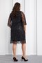 Women's Black Fringe Sequin Embroidered Plus Size Women's Elegant Evening Dress - 5