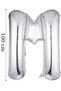 Foil Balloon Letter m Helium Balloon 100 cm Silver Color - Letter m Balloon - Letter Foil Balloon - Letter m Balloon