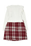 Ecru Girls' Plaid Patterned Ruffle Top Detailed Dress Tkdaw25El00005 - 6