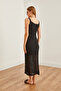 Geometric Patterned Black Maxi Knitwear Summer Dress - ELB-19002230 - 6
