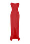 Red Corset Detailed Woven Long Evening Dress TPRSS24AE00151 - 7