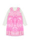 Fuchsia Girl's Ribbon Regular Printed Cotton Knitted Dress Tkdaw25El00002 - 5