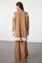 Camel Rahat Kesim Triko Çizgili Tunik-Pantolon Alt-Üst Takım TCTAW24US00057 - 5