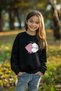 Black*001 Girls Seasonal-Thin Heart Pattern Knitted Sweatshirt Tkdaw25Sw00001