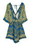 Etnik Desenli Dokuma Cut Out Detaylı Plaj Mini Tulum TBESS23EL00017 - 7