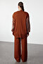 Cinnamon Print Balloon Sleeve Knitwear Cardigan Trousers Bottom-Top Suit Tctaw25Us00007 - 3