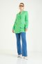 Women's Button Detail Double-Breasted Jacket Green - 5