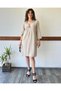 Jewelled Stone Muslin Dress with Pocket Shirt Collar
