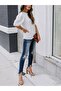 Women's Short Sleeve Pleated Balloon Sleeve Ruffled Blouse - 4