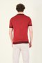 Men's Colorful Collar Half Zipper Polo Collar Mercerized T-Shirt Claret Red - 6